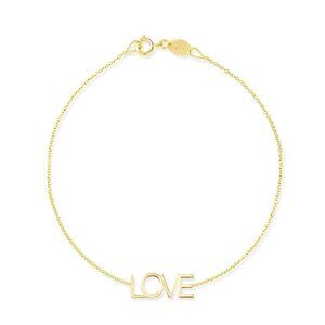 Maya Brenner "Love" 7.5" Chain Bracelet Rose Gold Tone
